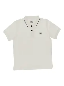 Поло с кнопками и логотипом C.P. Company Kids, белый