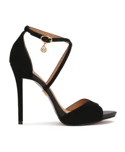 Сандалии из нубука со скрещенными ремешками Kazar, черный