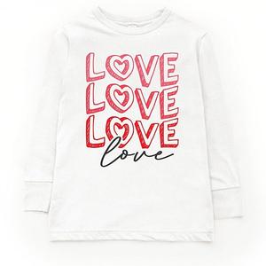 Футболка Love stacked sketched с длинным рукавом The Juniper Shop, White