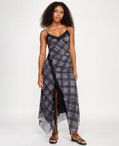 Детское платье-комбинация из сетчатой ткани с кружевной отделкой SENI & CADE, Darkpurple