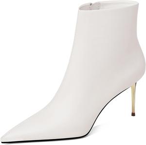 Женские босоножки FSJ на высоком каблуке-стилетто, кожаные, с острым носком, боковой молнией, короткие ботильоны, повседневная и вечерняя обувь, размеры 4-16 US