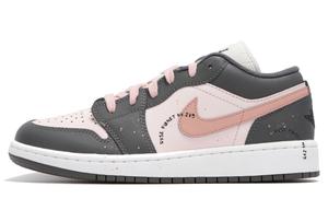 Jordan Баскетбольные кроссовки Air 1, износостойкие, винтажные, унисекс, серо-розовые