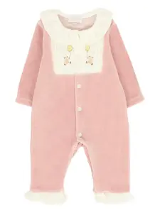 Комбинезон из велюра с оборками Nanan, розовый