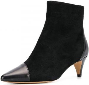 Женские ботильоны FOWT с закрытым носком, на низком каблуке-кикот, с боковой молнией, для осени и зимы, повседневная обувь, размер 4-16 US, Black