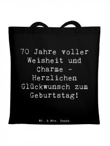 Mr. & Mrs. Panda Сумка-шоппер с надписью в честь 70-летия, черная