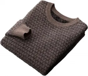 Мужской свитер с цветными блоками, круглым вырезом и длинными рукавами