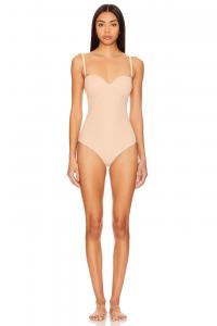 Мат де люкс формирующий корректирующее белье стринги боди Wolford, цвет powder