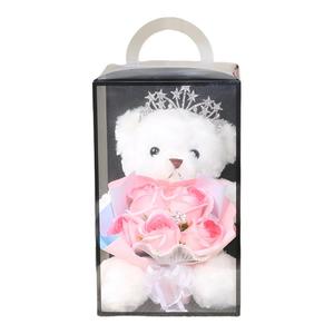 Brangdy Милый плюшевый мишка Rose Bear с цветами, высота 28 см
