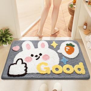 Dajiang Ковер 40x60 см для ванной, впитывающий и нескользящий, с дизайном Yuanqi Rabbit