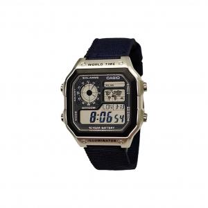 CASIO Часы Unisex YOUTH Black Watch, Silver Block Wrist Brace Blue