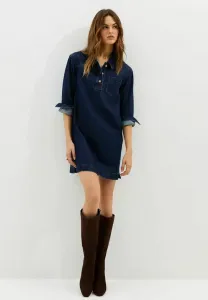 Джинсовое мини-платье с длинными рукавами New Look, Blue Pattern