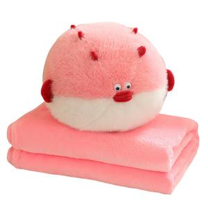 Коллекция плюшевых игрушек Cartoon Cat Eating Fish, Pufferfish, Angry Fish, Cute Little Cat Dolls Love Bingqing