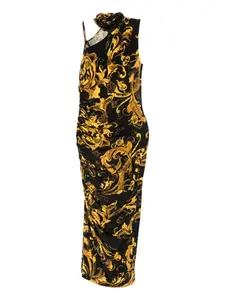 Платье с принтом Barocco Versace Jeans Couture, черный
