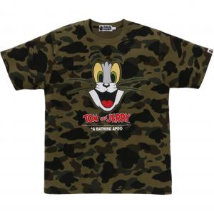 Футболка Bape X Tom And Jerry 85th 1st Camo A BATHING APE, зеленый