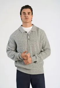 Джемпер-Поло с пуговицами Lindbergh, Mid Grey Mel