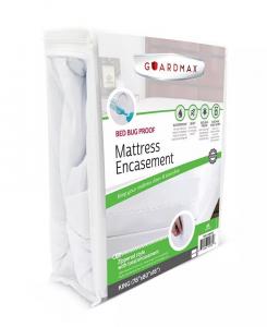 Водонепроницаемый защитный чехол для матраса King с застежкой-молнией, карманы растягиваются до 18 дюймов — белый Guardmax, белый