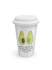 Mr. & Mrs. Panda Термокружка с изображением пары, любящей авокадо, и надписью белого цвета