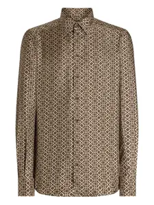 Рубашка с геометричным узором Dolce & Gabbana, коричневый