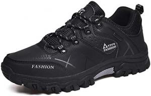 Мужские зимние ботинки Qacksv для походов, снегоступы, повседневные легкие водонепроницаемые зимние ботинки для снега, всепогодные дышащие ботинки до щиколотки, туристические походные ботинки, ботинки для походов для мужчин, черный