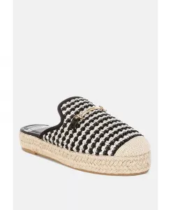 Химари Слипоны-мюли из рафии Rag & Co, черный