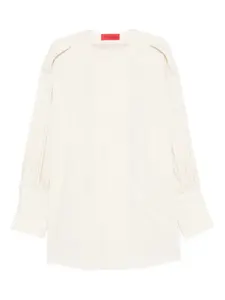 Плиссированная блузка Thelatest, нейтральный