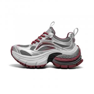 CHERYKALLY Серебристо-белые женские противоскользящие износостойкие облегченные утепленные низкие массивные кроссовки, цвет Silver White