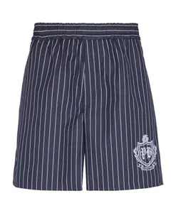 Полосатые пижамные шорты из поп-пениса Balmain, синий