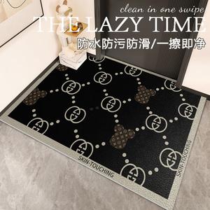 Budis Ковер 50х80 см для входной двери, нескользящий, из ПВХ кожи, моющийся, Huaweli Bear [Leather]