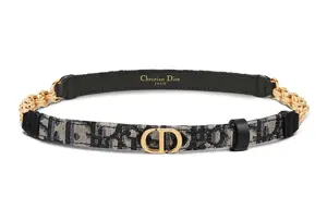 DIOR Кожаный ремень 30 Montaigne женский синий, Blue