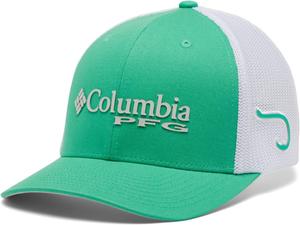 Бейсболка Columbia Unisex для взрослых PFG с сеткой, Electric Turquoise/Cool Grey/Hook