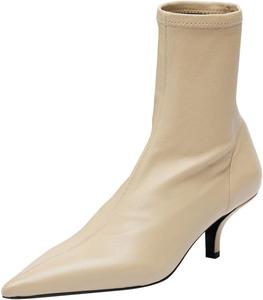 Женские модные ботильоны Maiyang с заостренным носком, эластичной посадкой, на низком каблуке-китен, удобные для повседневной носки и вечеринок, размеры US 4-16, Beige