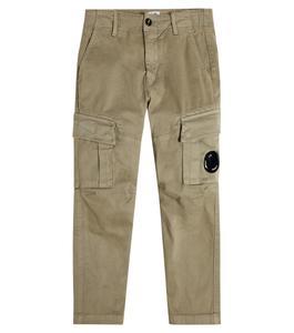 Брюки карго из хлопкового сатина C.P. COMPANY KIDS, зеленый
