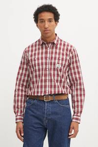 Хлопковая рубашка Guess Jeans, бордовый