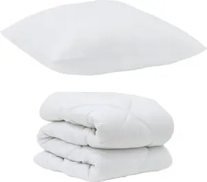 Комплект постельного белья с подушками, 2 предмета, белая микрофибра DKD HOME DECOR