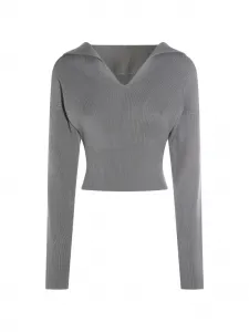 Вязаный свитер с V-образным вырезом Rick Owens, серый