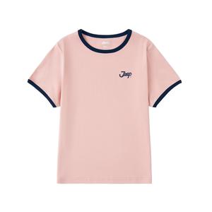 Универсальная футболка минималистичного стиля однотонная 2025 лето Jeep, cinnamon розовый