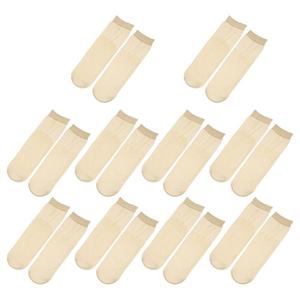 10 пар женских кружевных носков, противоскользящие дышащие прозрачные носки до щиколотки, нейлон Unique Bargains, бежевый