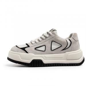 Абразивостойкие поддерживающие увеличивающие высоту низкие кроссовки Skateboard для мужчин AD, серо-белый