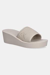 Шлепанцы BEACH WEDGE SLIDE CANVAS Calvin Klein Jeans, бежевый