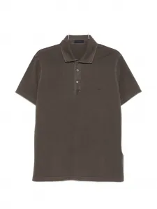 Поло на пуговицах Fay, коричневый