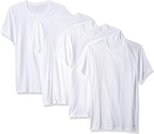 Мужские классические хлопковые футболки Calvin Klein с круглым вырезом, упаковка, White (4 Pack)