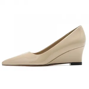 GOSO Женские туфли на танкетке телесного цвета, цвет Nude