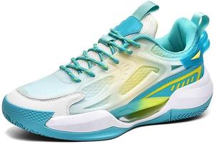 Мужские баскетбольные кроссовки низкие с дышащей, удобной, амортизирующей, противоскользящей, модной спортивной обувью для улицы и ходьбы Generic, желтый