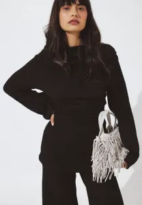 Блузка с длинными рукавами и драпировкой Na-Kd, Black