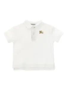 Рубашка поло с вышивкой EKD BURBERRY KIDS, белый