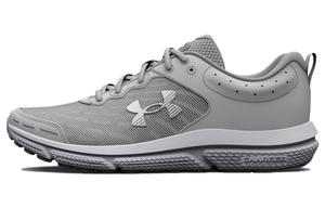 Кроссовки Charged Assert 10 для бега мужские низкие серые/белые Under Armour