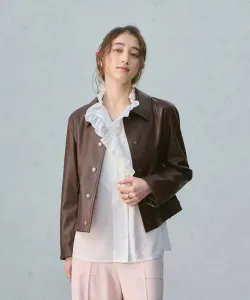 Короткая куртка, похожая на кожу United Arrows, цвет Dk Brown