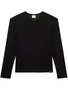 Сетчатая футболка с длинными рукавами Courrèges, черный