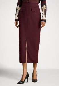 Юбка Lauren Ralph Lauren WOOL-BLEND TWILL PENCIL MIDI SKIRT, Dark Garnet/Bordeaux