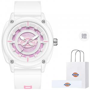 Dickies Наручные часы кварцевый механизм силиконовый ремешок белый циферблат унисекс коробка лимитированная серия